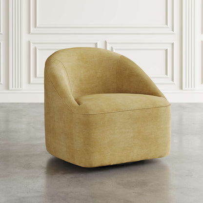 Jofran - Lulu Mid-Century Modern Upholstered Casual Swivel Accent Chair in Gold - LULU2-SW-GOLD view 5