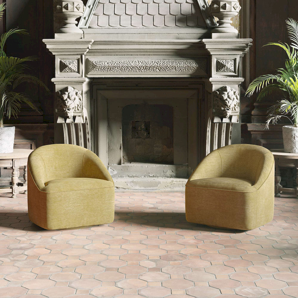 Jofran - Lulu Mid-Century Modern Upholstered Casual Swivel Accent Chair in Gold - LULU2-SW-GOLD view 6