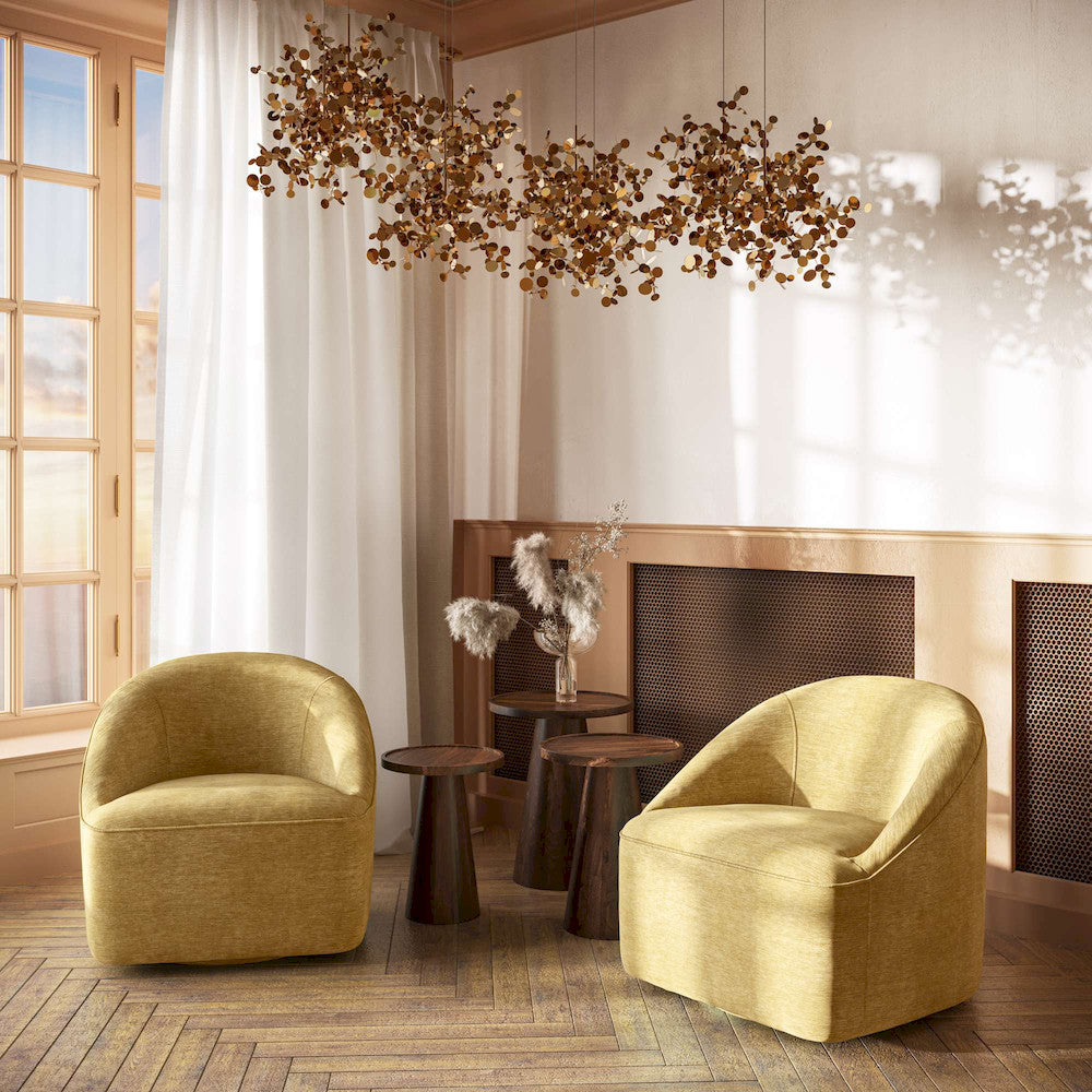 Jofran - Lulu Mid-Century Modern Upholstered Casual Swivel Accent Chair in Gold - LULU2-SW-GOLD view 7