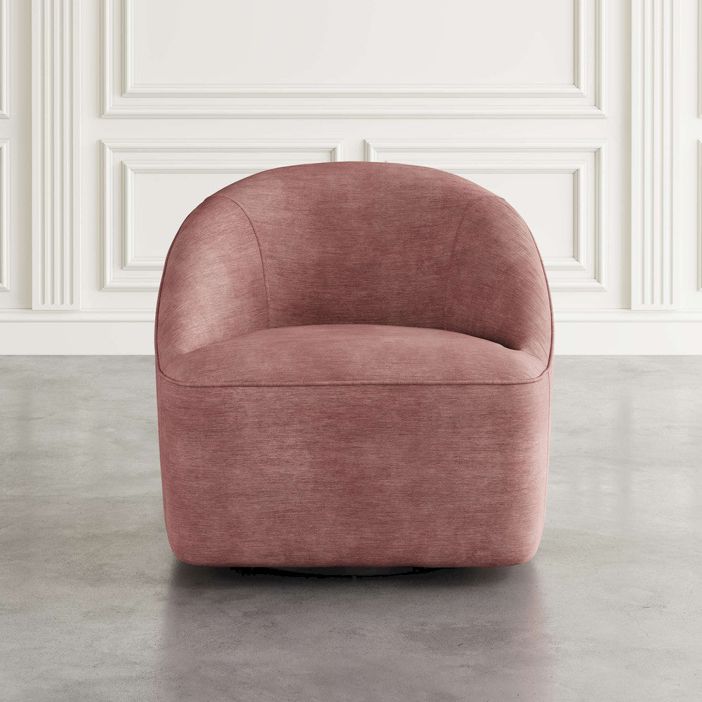 Jofran - Lulu Mid-Century Modern Upholstered Casual Swivel Accent Chair in Lilac - LULU2-SW-LILAC view 4