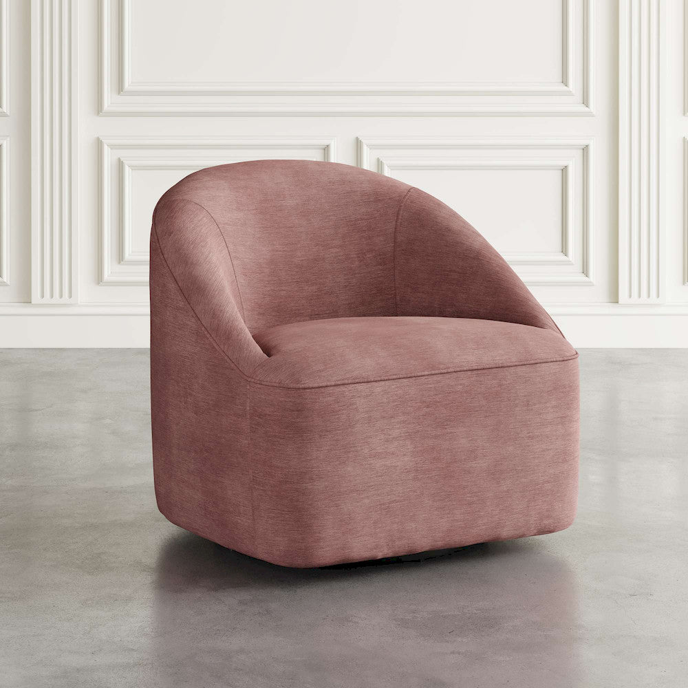 Jofran - Lulu Mid-Century Modern Upholstered Casual Swivel Accent Chair in Lilac - LULU2-SW-LILAC view 5