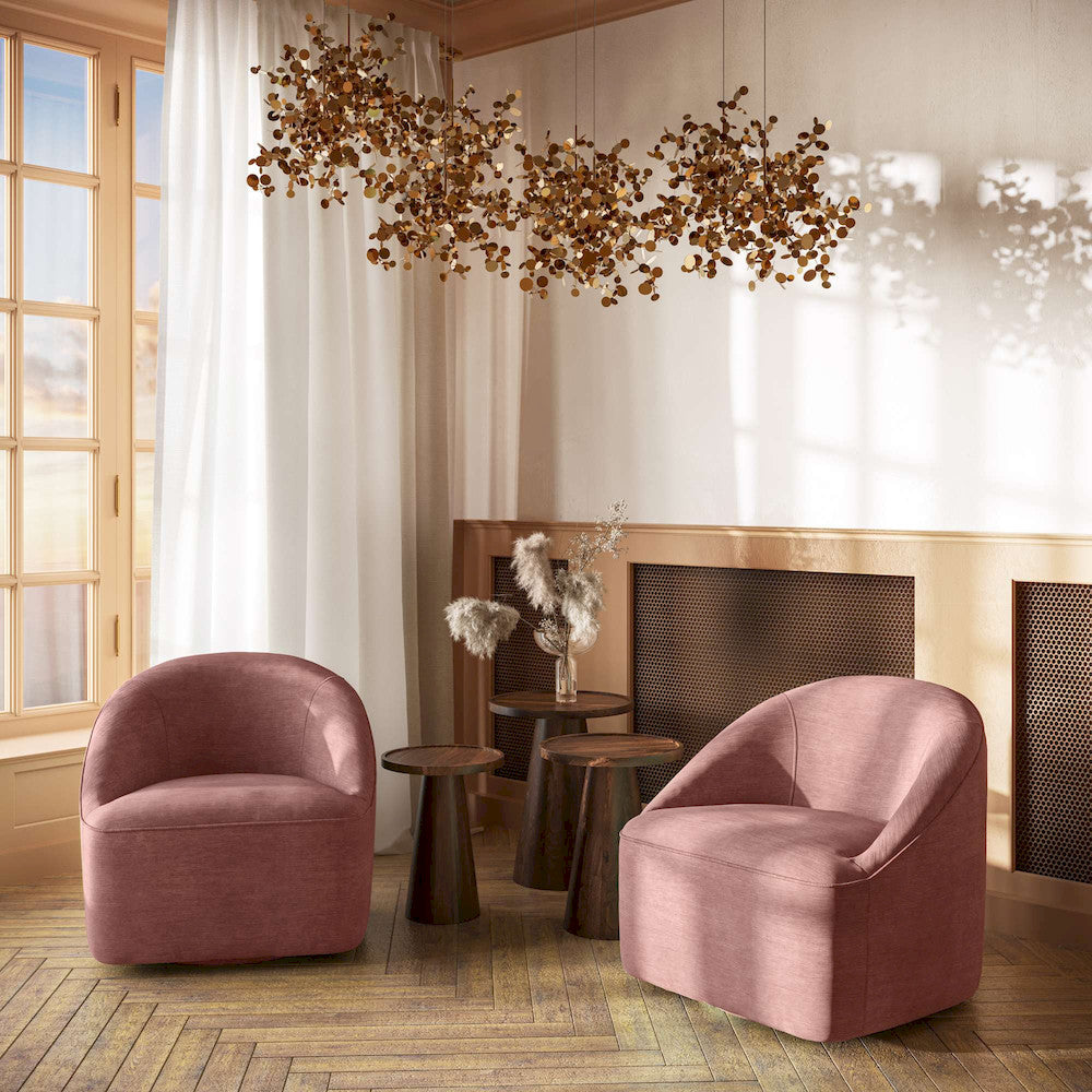Jofran - Lulu Mid-Century Modern Upholstered Casual Swivel Accent Chair in Lilac - LULU2-SW-LILAC view 7