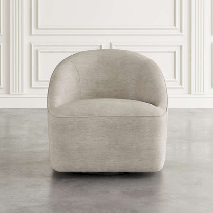Jofran - Lulu Mid-Century Modern Upholstered Casual Swivel Accent Chair in Taupe - LULU2-SW-TAUPE view 4
