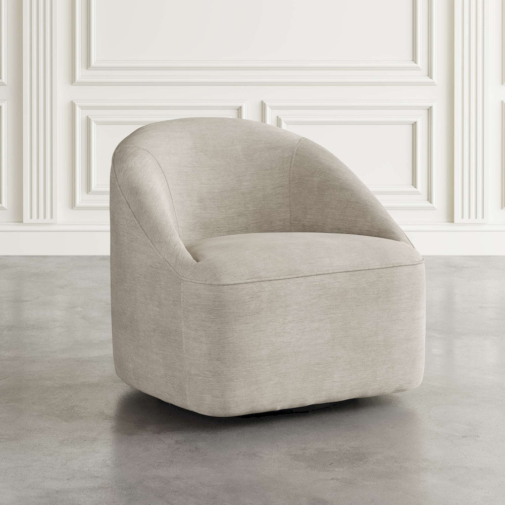 Jofran - Lulu Mid-Century Modern Upholstered Casual Swivel Accent Chair in Taupe - LULU2-SW-TAUPE view 5