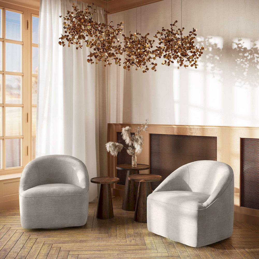 Jofran - Lulu Mid-Century Modern Upholstered Casual Swivel Accent Chair in Taupe - LULU2-SW-TAUPE view 7