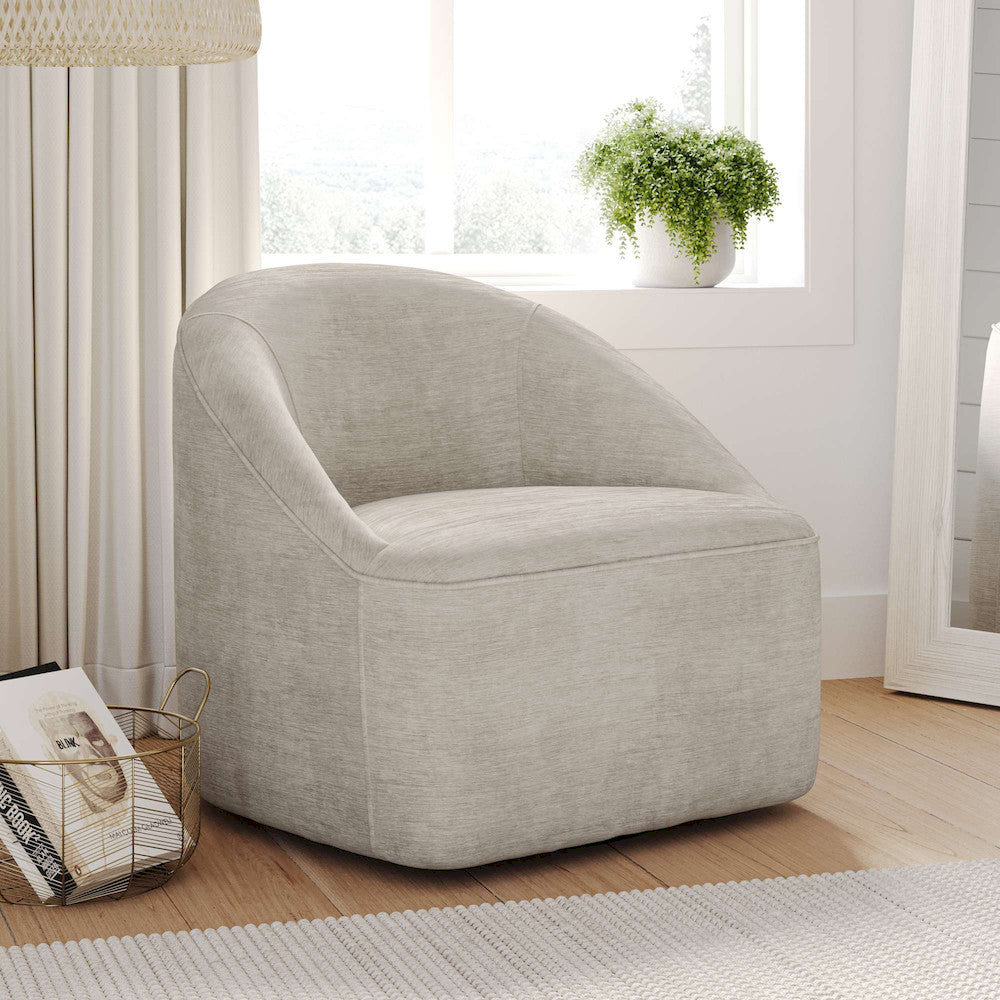Jofran - Lulu Mid-Century Modern Upholstered Casual Swivel Accent Chair in Taupe - LULU2-SW-TAUPE view 11