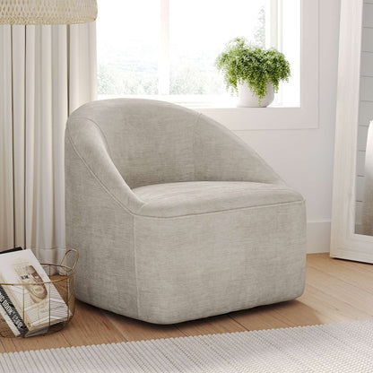 Jofran - Lulu Mid-Century Modern Upholstered Casual Swivel Accent Chair in Taupe - LULU2-SW-TAUPE view 11