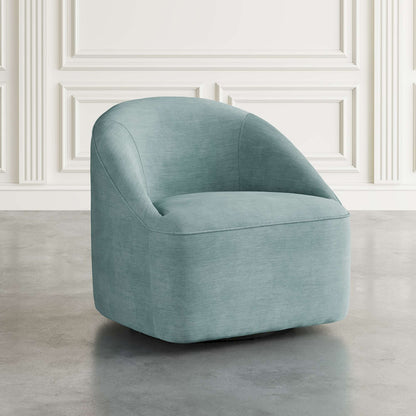 Jofran - Lulu Mid-Century Modern Upholstered Casual Swivel Accent Chair in Teal - LULU2-SW-TEAL view 5