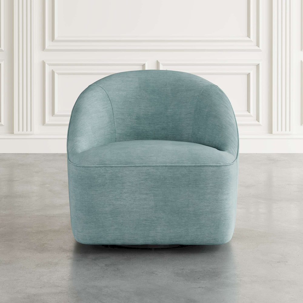 Jofran - Lulu Mid-Century Modern Upholstered Casual Swivel Accent Chair, Teal - LULU-SW-TEAL view 4