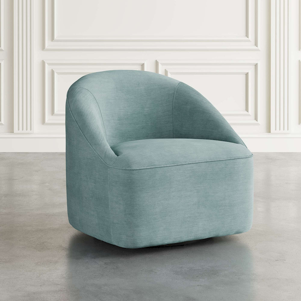 Jofran - Lulu Mid-Century Modern Upholstered Casual Swivel Accent Chair, Teal - LULU-SW-TEAL view 5