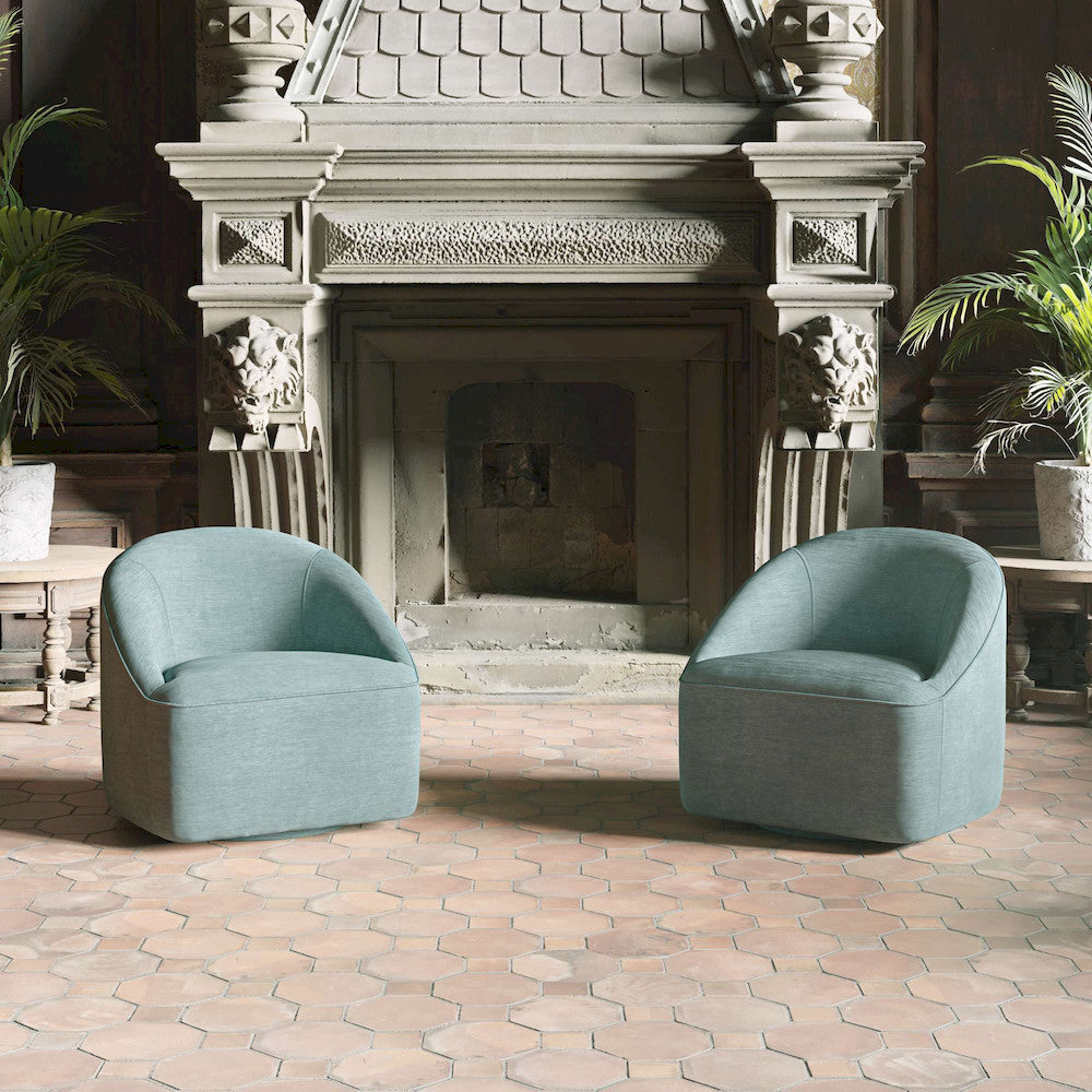 Jofran - Lulu Mid-Century Modern Upholstered Casual Swivel Accent Chair, Teal - LULU-SW-TEAL view 6