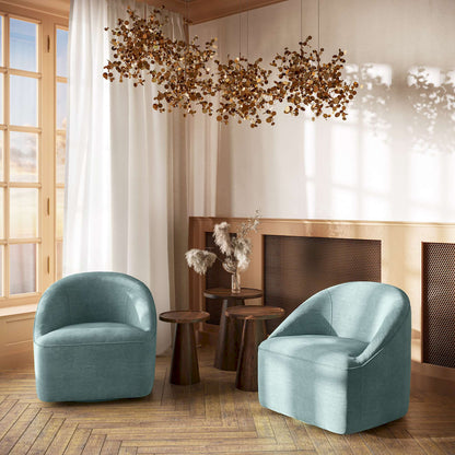 Jofran - Lulu Mid-Century Modern Upholstered Casual Swivel Accent Chair, Teal - LULU-SW-TEAL view 7