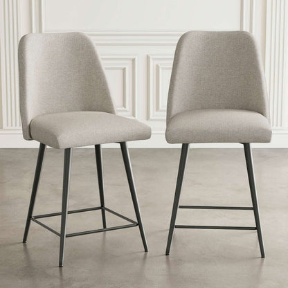 Jofran - Macey Contemporary Modern Upholstered Counter Barstool (Set of 2) - 2271-MACEYSTNAT view 5