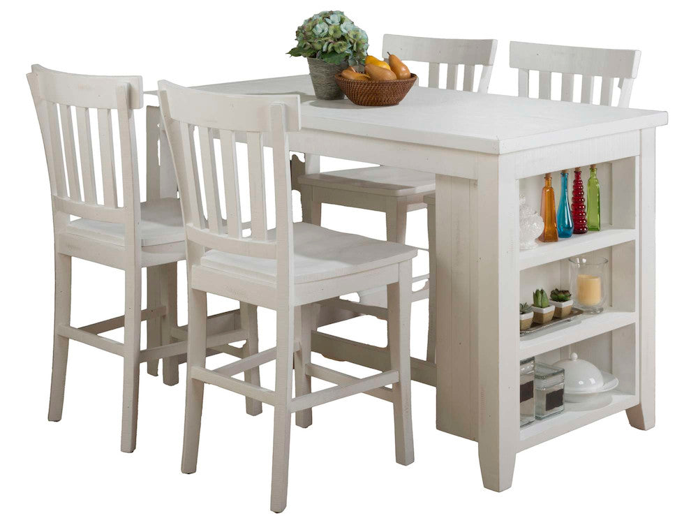 Jofran - Madaket Solid Reclaimed Pine Rustic 60in Dining Set with Four Counter Height Barstools - 647-60-BS831KT view 1