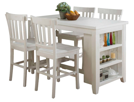 Jofran - Madaket Solid Reclaimed Pine Rustic 60in Dining Set with Four Counter Height Barstools - 647-60-BS831KT view 1