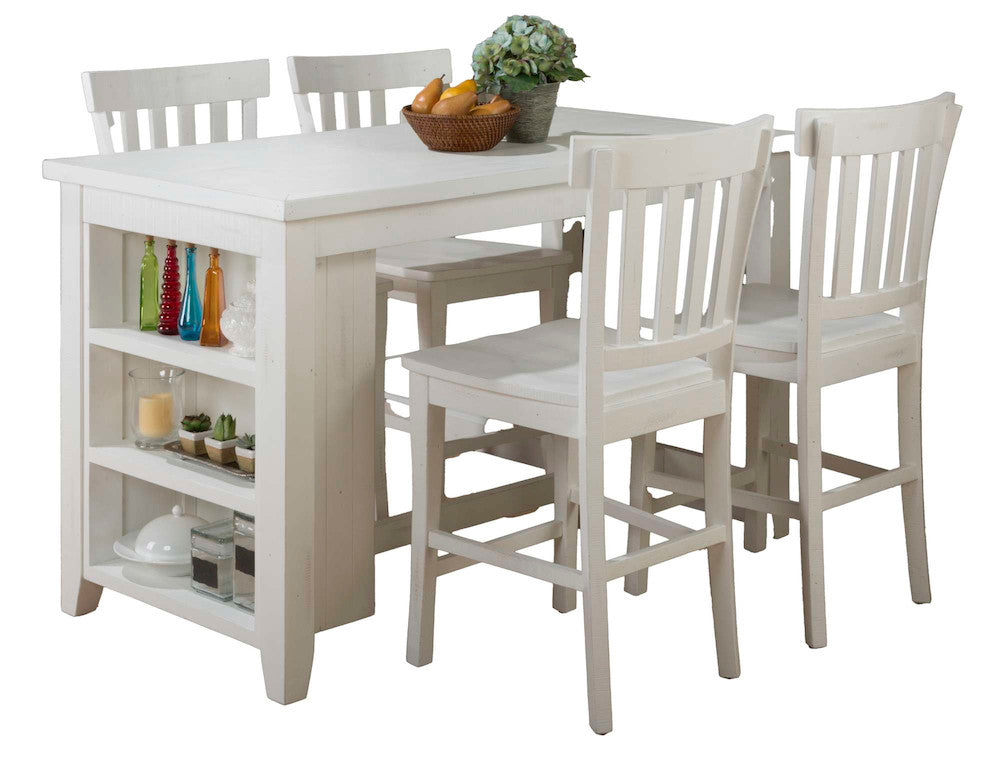 Jofran - Madaket Solid Reclaimed Pine Rustic 60in Dining Set with Four Counter Height Barstools - 647-60-BS831KT view 2