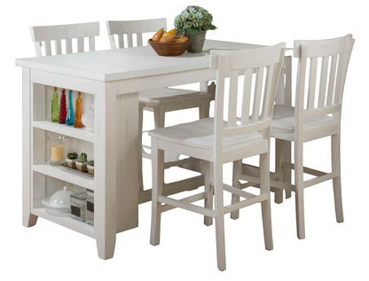 Jofran - Madaket Solid Reclaimed Pine Rustic 60in Dining Set with Four Counter Height Barstools - 647-60-BS831KT view 2