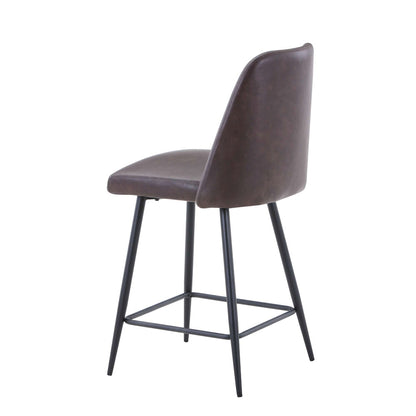 Jofran - Maddox Mid-Century Modern Faux Leather Upholstered Counter Height Barstool (Set of 2) Dark Brown - 2271-MADDOXSTDBN view 3