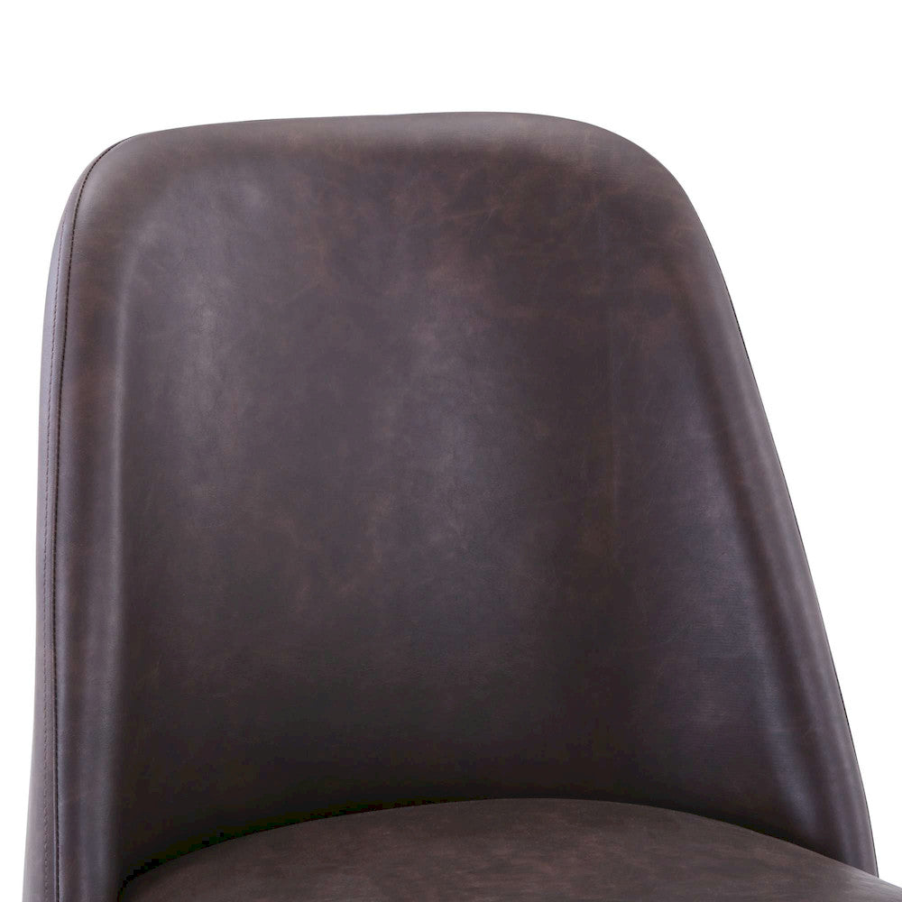 Jofran - Maddox Mid-Century Modern Faux Leather Upholstered Counter Height Barstool (Set of 2) Dark Brown - 2271-MADDOXSTDBN view 5