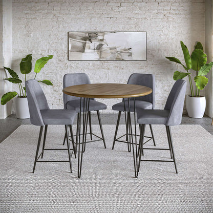 Jofran - Maddox Mid-Century Modern Faux Leather Upholstered Counter Height Barstool (Set of 2) Grey - 2271-MADDOXSTGRY view 4