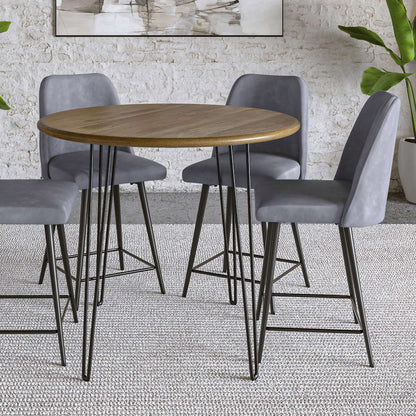 Jofran - Maddox Mid-Century Modern Faux Leather Upholstered Counter Height Barstool (Set of 2) Grey - 2271-MADDOXSTGRY view 8