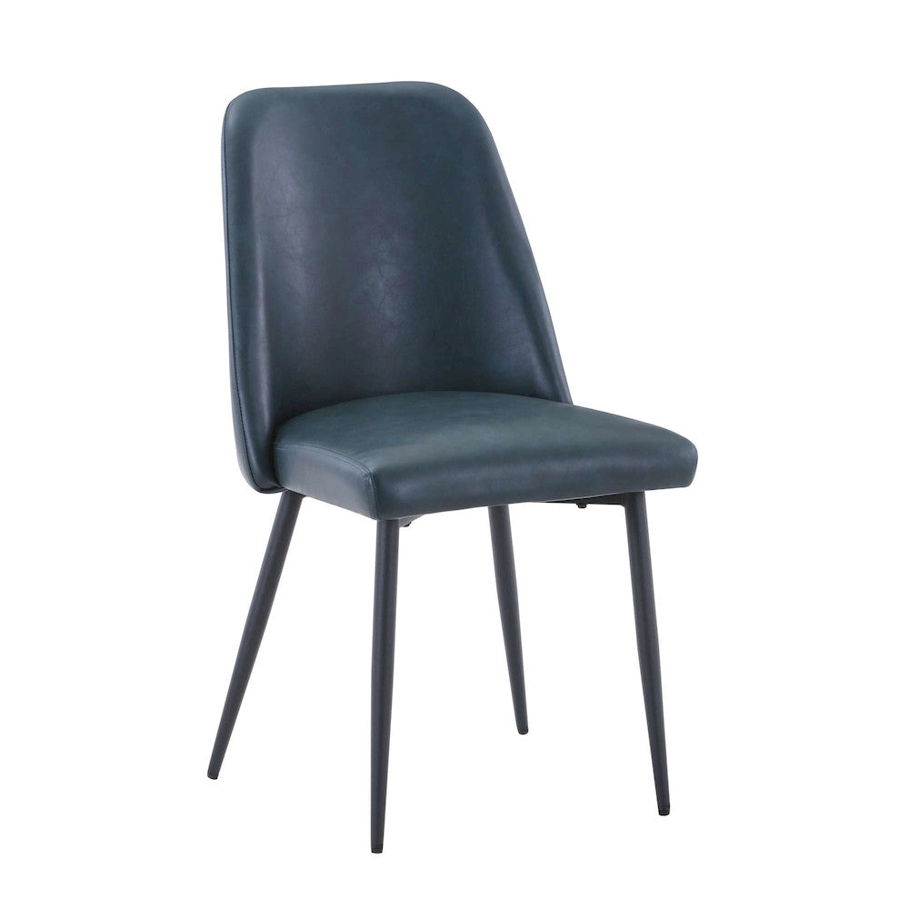 Jofran - Maddox Mid-Century Modern Faux Leather Upholstered Dining Chair (Set of 2) Blueberry - 2271-MADDOXCHBLB view 2