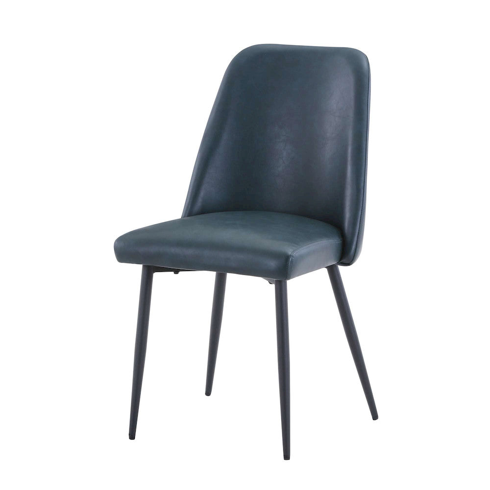 Jofran - Maddox Mid-Century Modern Faux Leather Upholstered Dining Chair (Set of 2) Blueberry - 2271-MADDOXCHBLB view 3