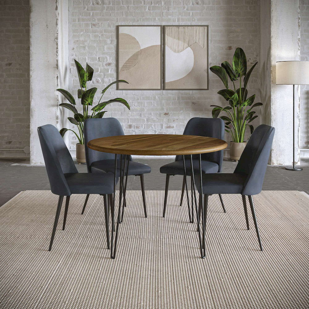 Jofran - Maddox Mid-Century Modern Faux Leather Upholstered Dining Chair (Set of 2) Blueberry - 2271-MADDOXCHBLB view 9