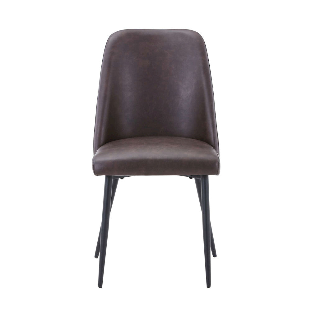 Jofran - Maddox Mid-Century Modern Faux Leather Upholstered Dining Chair (Set of 2) Dark Brown - 2271-MADDOXCHDBN view 1