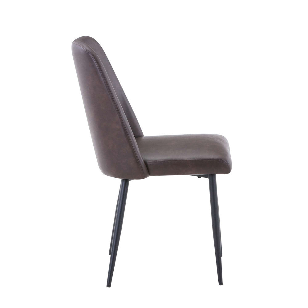 Jofran - Maddox Mid-Century Modern Faux Leather Upholstered Dining Chair (Set of 2) Dark Brown - 2271-MADDOXCHDBN view 7