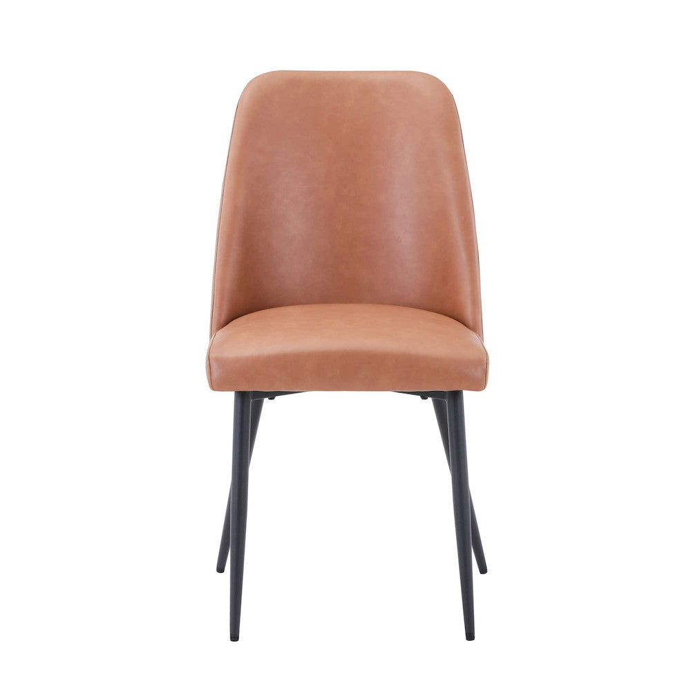 Jofran - Maddox Mid-Century Modern Faux Leather Upholstered Dining Chair (Set of 2) Light Brown - 2271-MADDOXCHLBN view 1