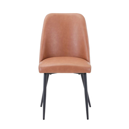 Jofran - Maddox Mid-Century Modern Faux Leather Upholstered Dining Chair (Set of 2) Light Brown - 2271-MADDOXCHLBN view 1