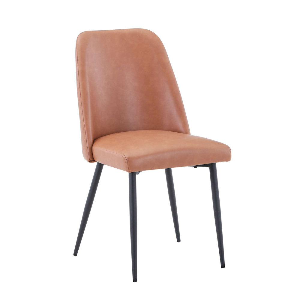 Jofran - Maddox Mid-Century Modern Faux Leather Upholstered Dining Chair (Set of 2) Light Brown - 2271-MADDOXCHLBN view 2