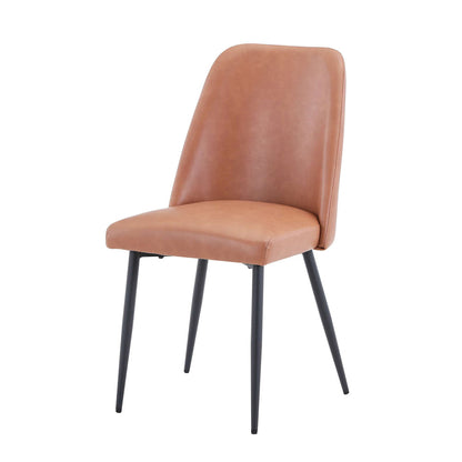 Jofran - Maddox Mid-Century Modern Faux Leather Upholstered Dining Chair (Set of 2) Light Brown - 2271-MADDOXCHLBN view 3