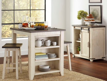Jofran - Madison County 3pc Counter Height Set in Vintage white - 1706-36 view 12