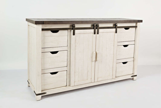 Jofran - Madison County 60in Barn Door Server in Vintage white - 1706-35 view 2