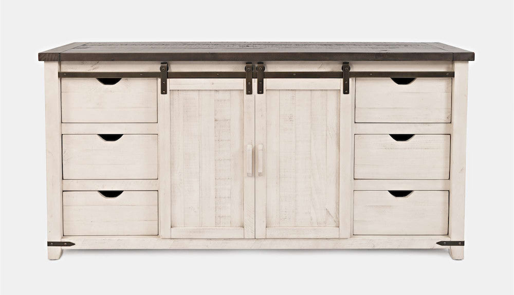 Jofran - Madison County 70in Barn Door Server in Vintage white - 1706-70 view 1