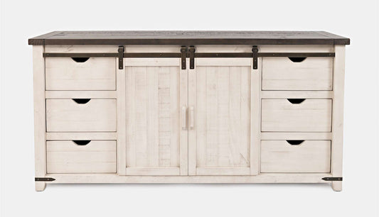 Jofran - Madison County 70in Barn Door Server in Vintage white - 1706-70 view 1