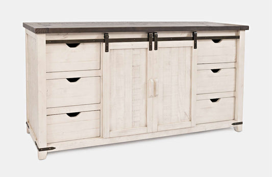 Jofran - Madison County 70in Barn Door Server in Vintage white - 1706-70 view 2