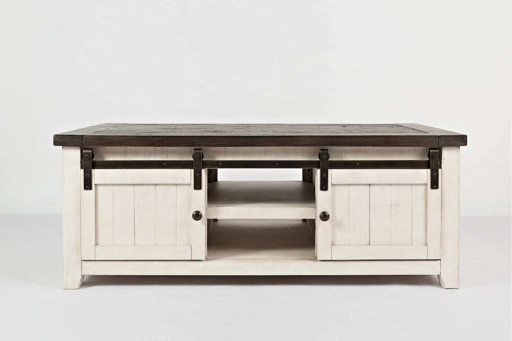 Jofran - Madison County Barn Door Cocktail Table in Vintage white - 1706-5 view 1