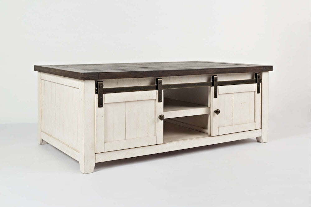 Jofran - Madison County Barn Door Cocktail Table in Vintage white - 1706-5 view 2