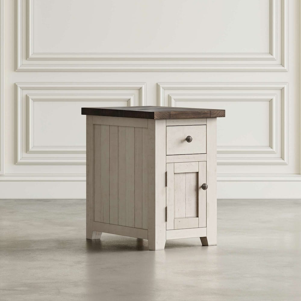 Jofran - Madison County Chairside Table in Vintage white - 1706-8 view 6