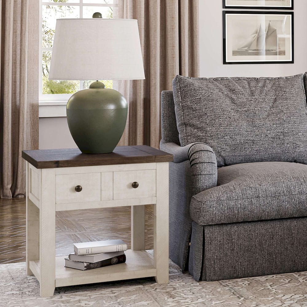 Jofran - Madison County Chairside Table in Vintage white - 1706-8 view 11