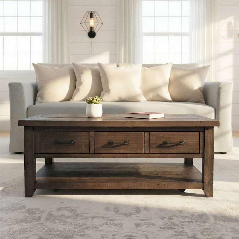 Jofran - Madison County Harris 3 Draer Cocktail Table in Barnood - 1700-11 view 8