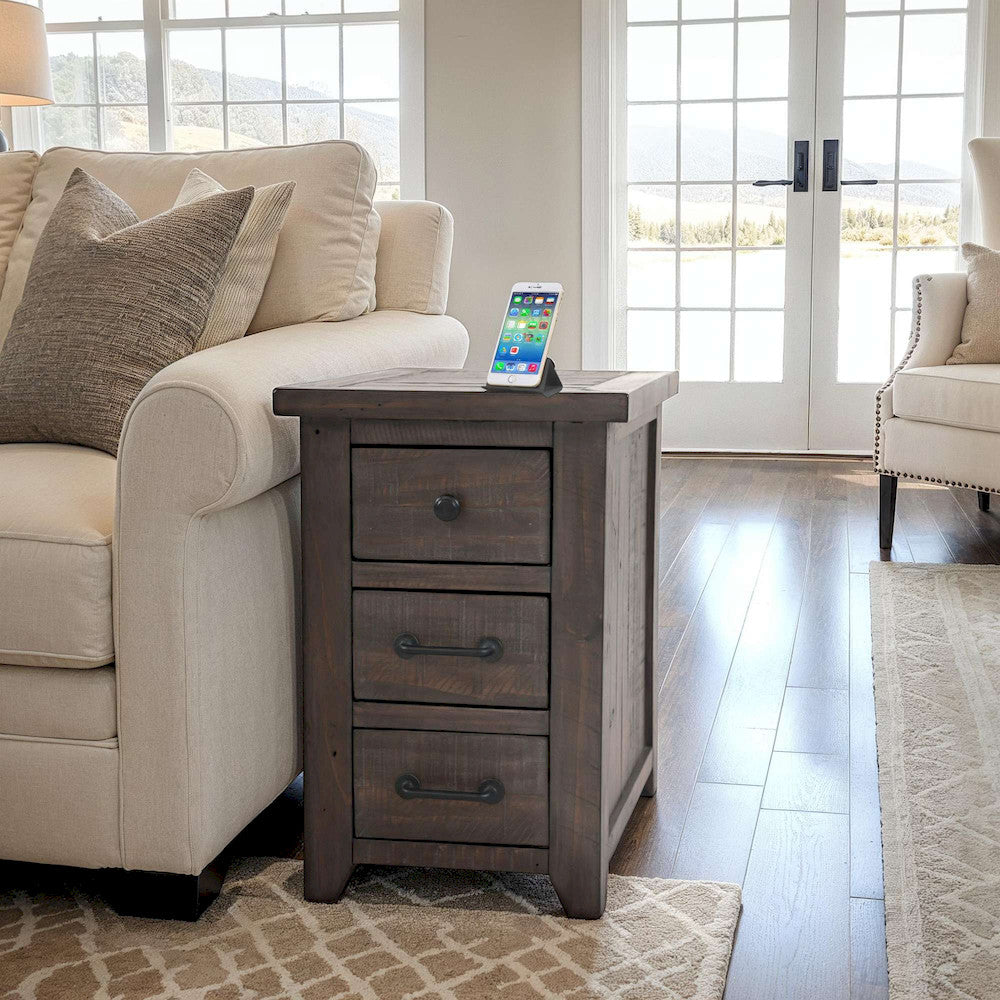Jofran - Madison County Harris Power Chairside Table in Barnwood - 1700-18 view 10