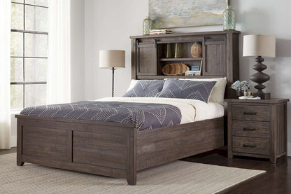 Jofran - Madison County King Barn Door Bed in Barnwood - 1700B-KBDHB-KPFB-KRS view 5