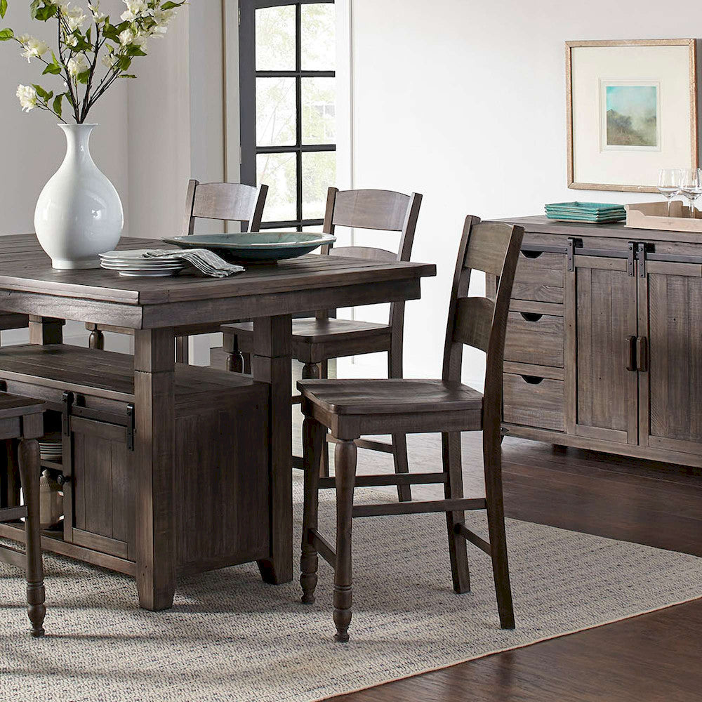 Jofran - Madison County Ladderback Counter Stool in Barnood (Set of 2) - 1700-BS401KD view 7