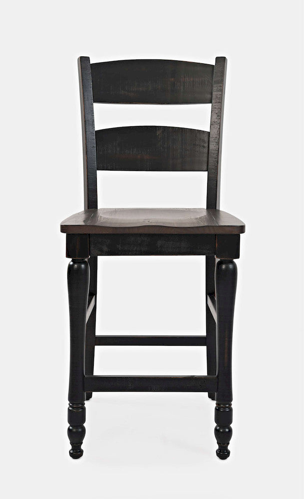 Jofran - Madison County Ladderback Counter Stool in Vintage Black (Set of 2) - 1702-BS401KD view 1