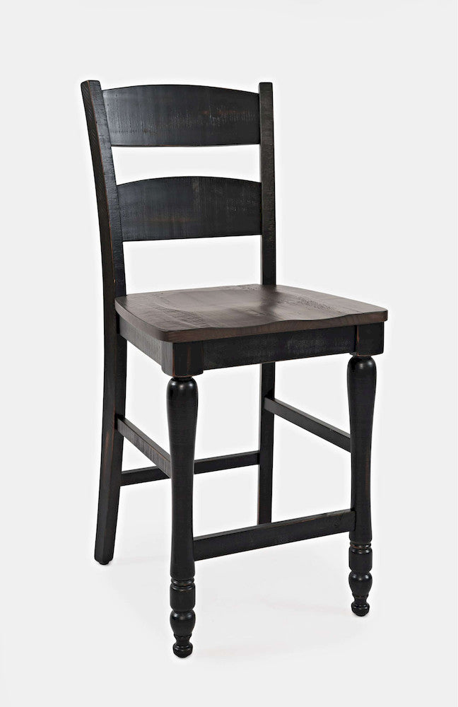 Jofran - Madison County Ladderback Counter Stool in Vintage Black (Set of 2) - 1702-BS401KD view 2