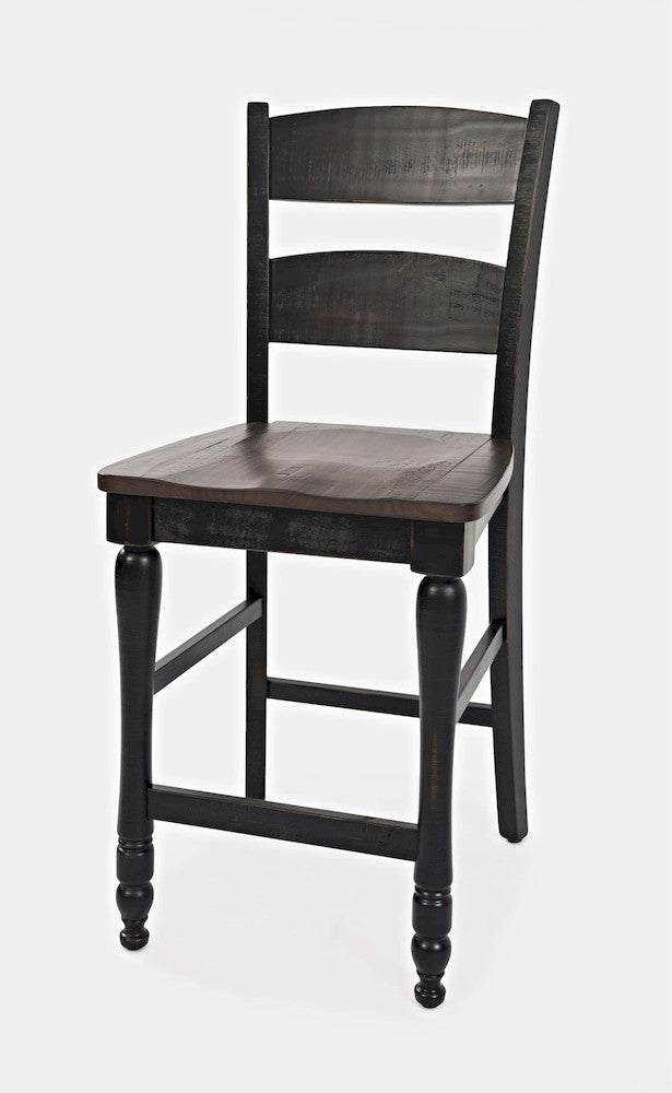 Jofran - Madison County Ladderback Counter Stool in Vintage Black (Set of 2) - 1702-BS401KD view 3